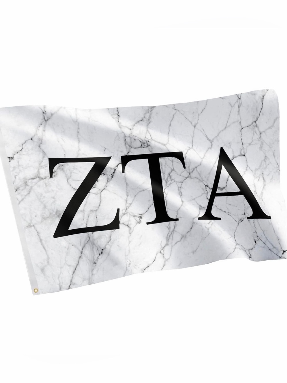 Marble Print ZTA Decorative Banner - White and Black